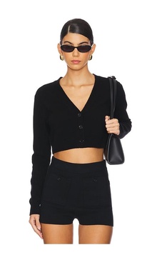 Cashmere Cropped V-Neck Cardigan