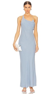 Asymmetrical Drape Maxi Dress