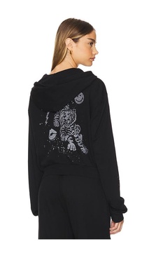 Lachelle Crop Tiger Elements Zip Up Hoodie