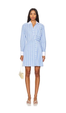 Poppe striped cotton-blend shirt dress