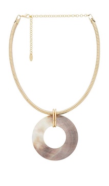 Shell Donut Pendant Flex Chain Necklace