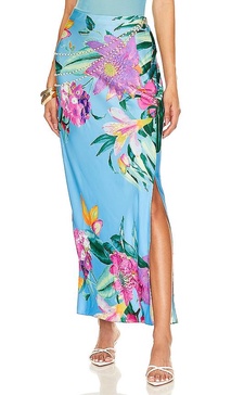 X Revolve Ocean Long Skirt With Pearl Chain