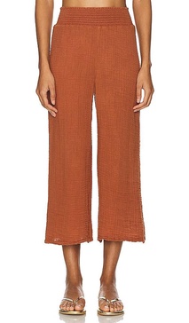 Medina Smocked Waist Cropped Pant