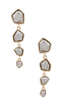 Faceted Mixed Metal Drop Earrings