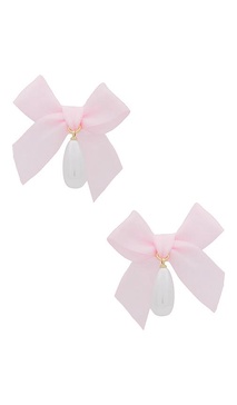 Bow Drop Pearl Earrings