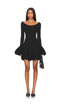 Balloon Contrast Knit Dress