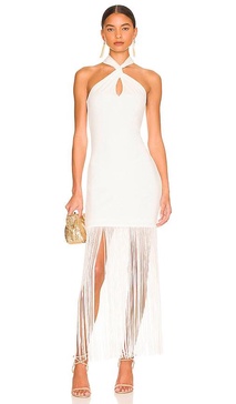 Steph Twist Neck Fringe Dress