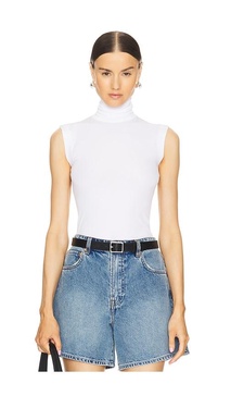 Slim Fit Sleeveless Turtleneck Top