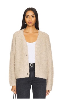 Wool Feather Boxy Cardigan