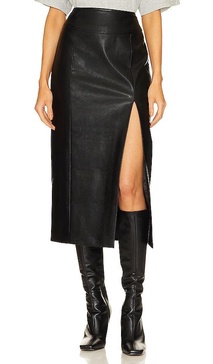 Dante Faux Leather Midi Skirt