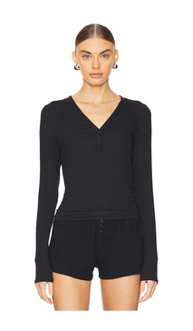 Soft Modal Rib V-neck Henley