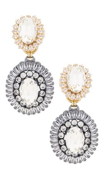 Oval Disc Chandelier Earrings