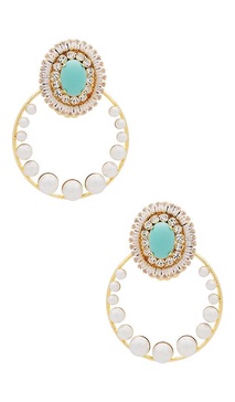 Gem Cluster Pearl Hoops