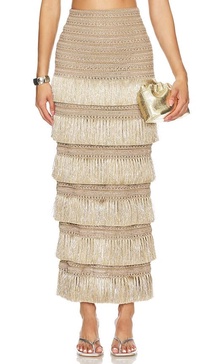 Fringe Maxi Skirt