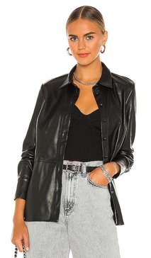 Faux Leather Shirt