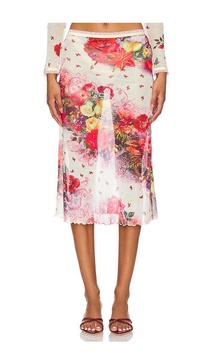 Printed Midi Skirt