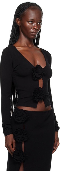 Black 'The Flower' Cardigan