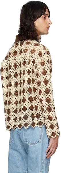 Brown Argyle Cardigan