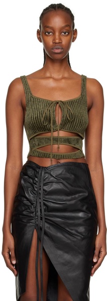 Khaki Cutout Tank Top