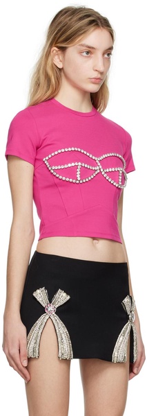 SSENSE Exclusive Pink Crystal Bustier T-Shirt