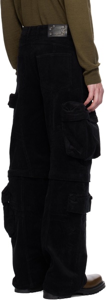 Black Milano Corduroy Cargo Pants