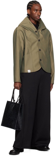 Khaki Collarless Jacket