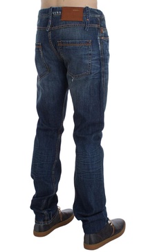 chic slim fit  wash italian men's jeans