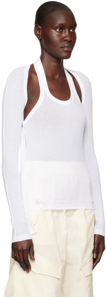 White Modular Long Sleeve T-Shirt