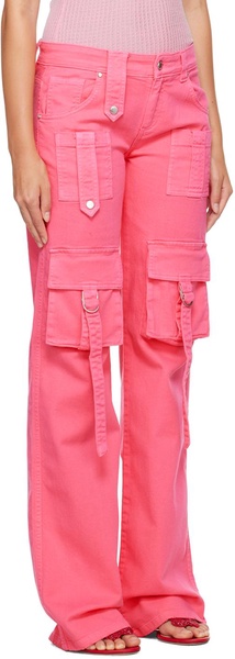 Pink Cinch Strap Cargo Pants