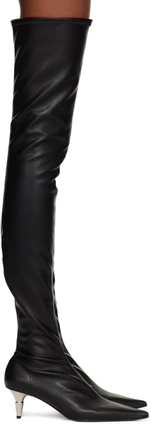 Black Spike Over-The-Knee Boots