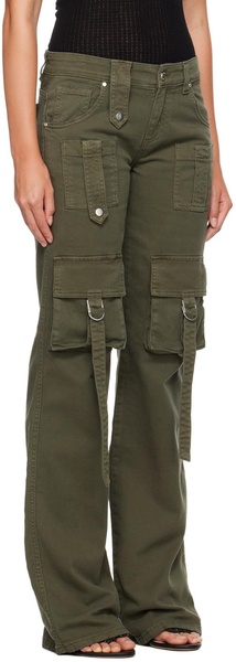 Khaki Cinch Strap Cargo Pants