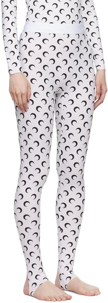 White All Over Moon Leggings