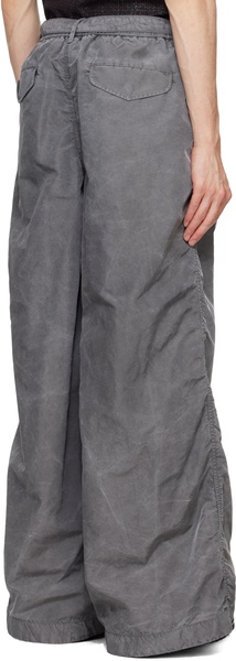 Gray Nylon Twill Trousers