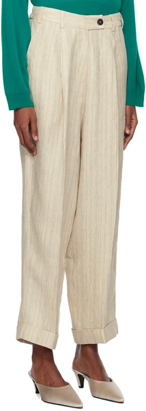 Beige Loose-Fit Trousers