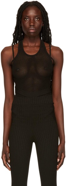 Black Open Knit Bodysuit