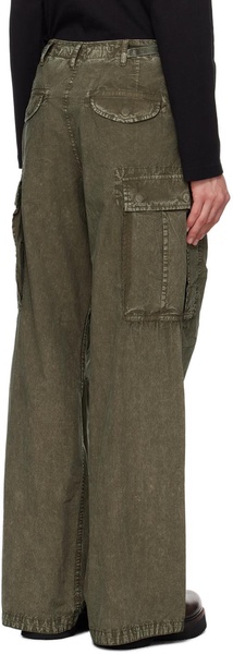 Khaki Wide-Leg Trousers