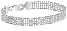 Amazon Essentials Sterling Silver Five-Row Shot Bead Chain Bracelet , (previously Amazon Collection)