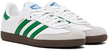 White & Green Samba OG Sneakers