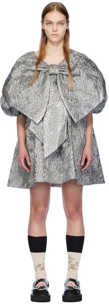 Silver Double Bow Minidress