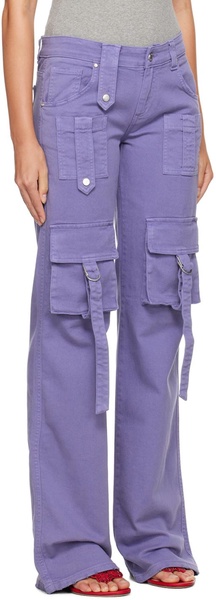 Purple Cinch Strap Cargo Pants