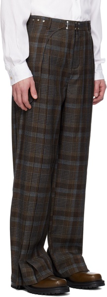 Brown SOE Check Wrap Trousers