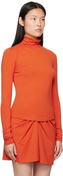 Lou gathered jersey turtleneck top