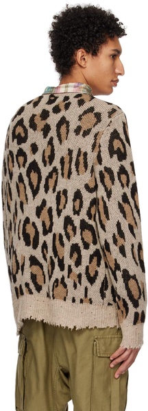 Beige & Brown Leopard Sweater