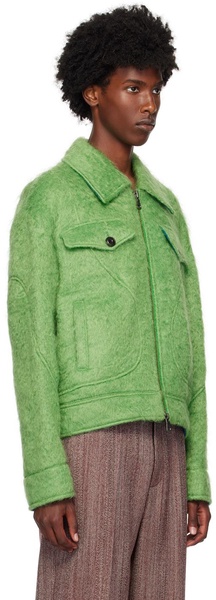 Green Wado Shaggy Wool Jacket