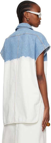 SSENSE Exclusive Blue & Off-White Vassie Denim Vest