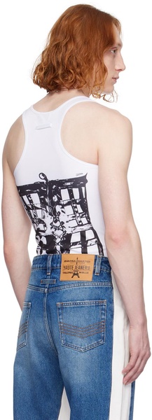 White Trompe-L'oeil Tank Top