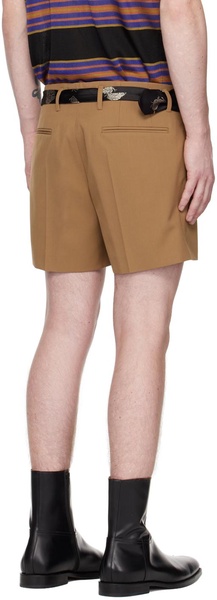 Brown Creased Shorts