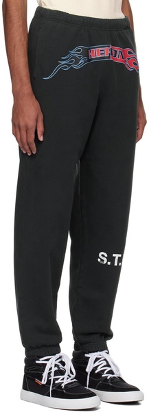 Black Flaming Sweatpants