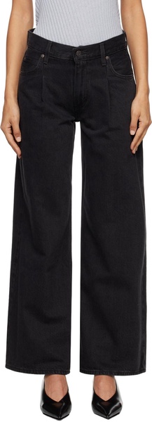 Black Baggy Dad Wide Leg Jeans