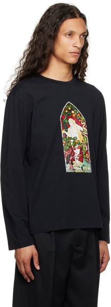 Black Stained Glass Woman Long Sleeve T-Shirt